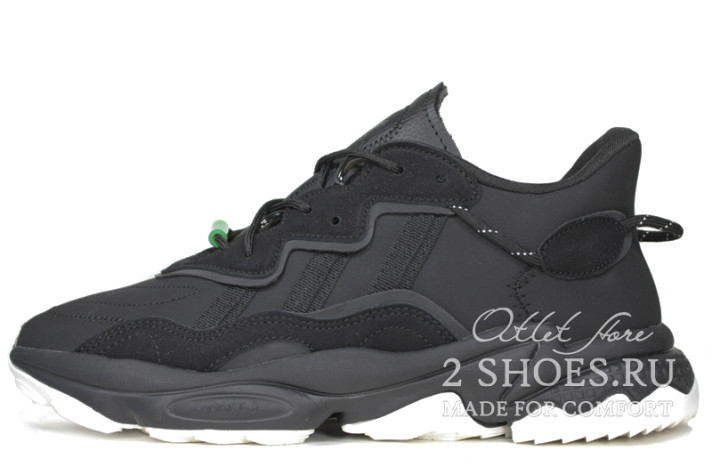 Кроссовки Adidas Ozweego Black White Gum EG8355 черные