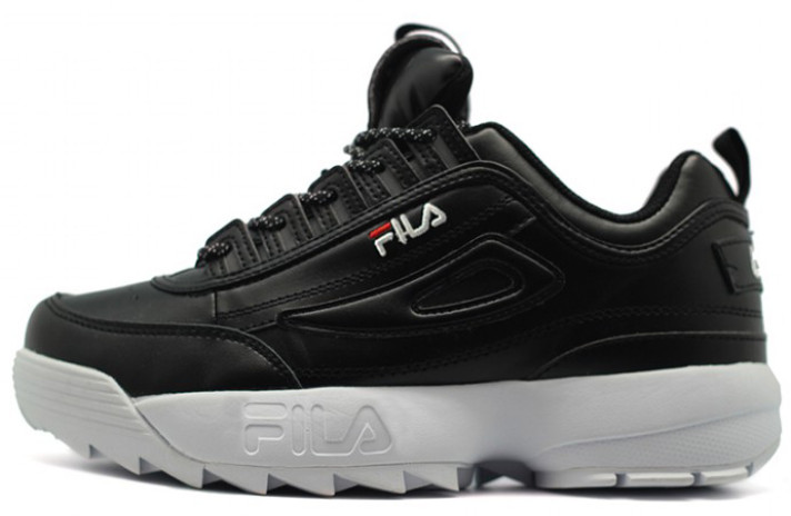 Кроссовки Fila Disruptor 2 Winter Black White  черные, кожаные