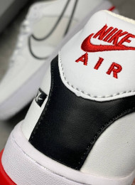 Кроссовки Nike Air Force 1 React White Black University Red живое фото 4