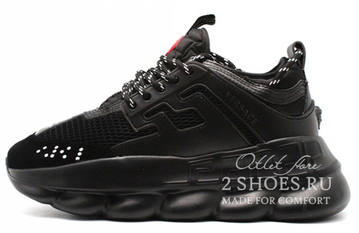 Кроссовки Versace Chain Reaction 2 Black  черные